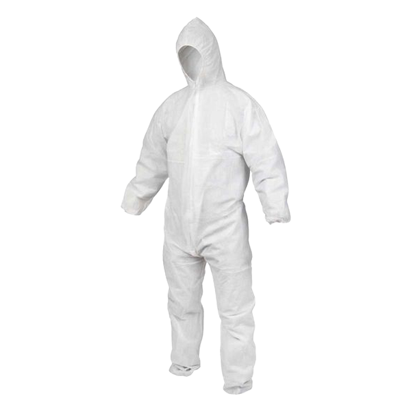 White Disposable Coverall XL | Lightweight Zip Front PPE Suit